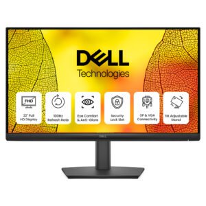 Dell E2225HM 21.5-Inch FHD VA Monitor – HDMI, DisplayPort & VGA Connectivity, Tilt Adjustable Stand, Eye Comfort Certified, Black
