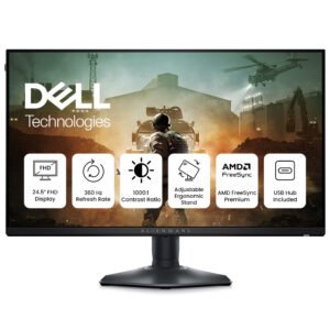 Dell Alienware AW2523HF 24.5-Inch Gaming Monitor with 360Hz Refresh Rate, 0.5ms Response Time, Fast IPS Display, and Ergonomic Stand, Black