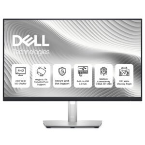 Dell P2423D 24 Inch IPS QHD WLED LCD Monitor With DisplayPort,HDMI,USB 3.2 Gen 1 - Black-Silver