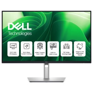 Dell Pro 24 Plus P2425D Monitor, 24" IPS Display, WQHD Resolution, 100Hz Refresh Rate, 5ms (GtG Fast) Response Time, 16.7 Million Color Display, 15W Power Delivery, Black-Sliver