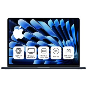Apple MacBook Air MW1L3 (2025) Laptop – 15-Inch Retina Display, M4 Chip (10-Core CPU, 10-Core GPU), 16GB Unified RAM, 256GB SSD, macOS