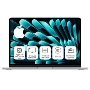 Apple MacBook Air MW0W3 (2025) Laptop – 13-Inch Retina Display, M4 Chip (10-Core CPU, 8-Core GPU), 16GB Unified RAM, 256GB SSD, macOS