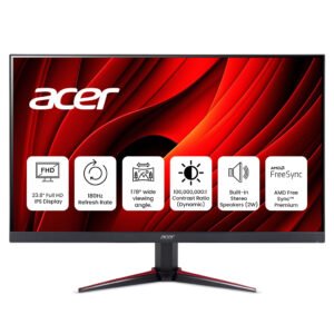 Acer Nitro VG240Y M3 Gaming Monitor – 23.8-Inch FHD IPS Display, 180Hz Refresh Rate, 0.5ms Response Time, AMD FreeSync Premium, Black