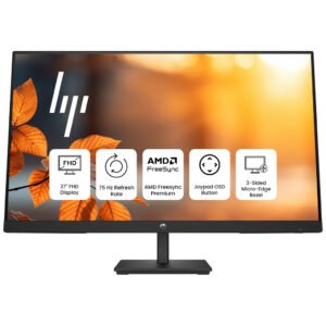 HP V27i G5 Monitor – 27-Inch FHD IPS Display, 75Hz Refresh Rate, 5ms Response Time, AMD FreeSync, Low Blue Light, Anti-Glare, Black