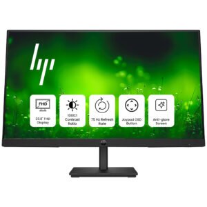 HP P24 G5 Monitor – 23.8-Inch Full HD IPS Edge-Lit LED Display, 75Hz Refresh Rate, Anti-Glare, Low Blue Light, Black