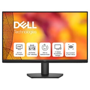 Dell SE2425HM 23.8-Inch Full HD IPS Monitor – Tilt Adjustable, HDMI & VGA Ports, Eye Comfort Certified, Cloud Grey Design