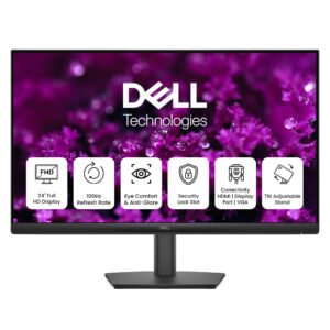 Dell E2425HM 23.8-Inch FHD IPS Monitor – HDMI, DisplayPort & VGA Connectivity, Tilt Adjustable Stand, Eye Comfort Certified, Black