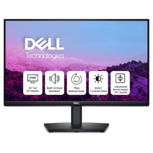 Dell E2425HS 23.8-Inch FHD VA Monitor – DisplayPort & VGA Connectivity, Built-in Speakers, Tilt Adjustable, Eye Comfort Certified, Black