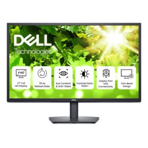 Dell E2725H 27-Inch FHD VA Monitor – DisplayPort & VGA Connectivity, Tilt Adjustable Stand, Eye Comfort Certified, Black