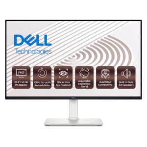 Dell S2425HS Plus 23.8-Inch Full HD IPS Monitor – Built-in Speakers, Height Adjustable & Pivot Stand, Dual HDMI Connectivity, Eye Comfort Certified, Black