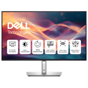 Dell 27 Monitor P2725HE – 27" (68.6cm) Full HD (1920x1080) USB-C Hub Monitor, 90W Power Delivery, HDMI/DisplayPort/RJ45/USB Connectivity, Height Adjustable Stand, Energy Efficient Design, 3Y Warranty