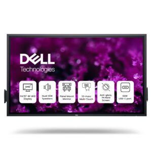 Dell P6524QT Pro Plus 65-Inch 4K Interactive Touch Display with USB-C Connectivity, Height Adjustable Stand, Eye Comfort Certified, Black