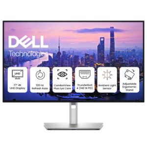Dell U2725QE UltraSharp 27-Inch 4K IPS Monitor with Thunderbolt 4 Hub, Factory Color Calibrated, Height Adjustable Stand, Eye Comfort Certified, Black