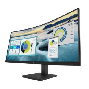 HP P34hc G4 WQHD USB-C Curved Monitor with 34" WQHD (3440 x 1440) VA Display, 100Hz Refresh Rate, 5ms Response Time, 85% NTSC Color Gamut, Height Adjustable Stand, DisplayPort, HDMI & USB Type-C Connectivity, Black