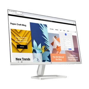 HP S5 524sw Monitor with 23.8" FHD Display, Sleek White Design, Clear Visuals for Work and Entertainment