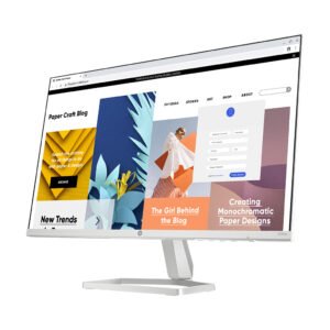 HP S5 524sw Monitor with 23.8" FHD Display, Sleek White Design, Clear Visuals for Work and Entertainment