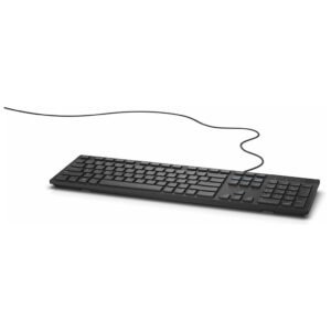 Dell KB216 Multimedia Wired Keyboard, Comfortable, Desk-Centric Design, Chiclet Keys, Hot Keys Function, Plunger Technology, USB Interface, US English Layout, Black | KB216-BK-ENG-INT