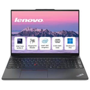 Lenovo ThinkPad E16 Gen 2 UltraSlim Laptop – 16″ WUXGA Display, Intel Core Ultra 5-125H, 8GB RAM, 512GB SSD, Windows 11 Pro, Microsoft Office Professional Lifetime, Fingerprint Sensor, Black