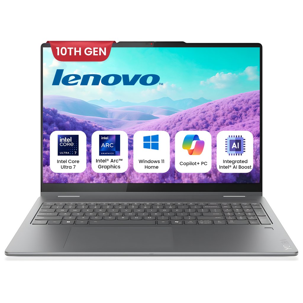 Lenovo Yoga 7 2-in-1 16ILL10 Laptop with 16" WUXGA IPS 60Hz Touch Display, Intel Core Ultra 7 256V Processor, 16GB RAM, 1TB SSD, Intel Arc Graphics 140V, Windows 11, Luna Grey
