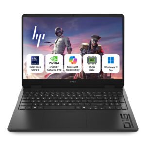 HP Omen Slim 16-AN008TX Gaming Laptop – 16″ FHD Display, Intel Core Ultra 9-285H, 16GB RAM, 1TB SSD, NVIDIA GeForce RTX 5060 8GB, Windows 11 Pro, Microsoft Office Lifetime, Shadow Black