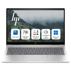 HP Envy x360 2-in-1 2025 Laptop – 14" FHD Touch Display, Intel Core 5-120U, 8GB RAM, 2TB SSD, Fingerprint Reader, Backlit Keyboard, Wi-Fi 6E, Windows 11, Silver