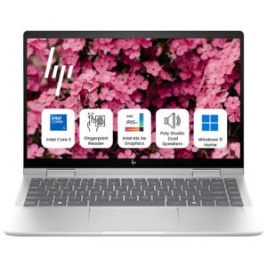 HP Envy x360 2-in-1 2025 Laptop – 14" FHD Touch Display, Intel Core 5-120U, 8GB RAM, 4TB SSD, Fingerprint Reader, Backlit Keyboard, Wi-Fi 6E, Windows 11, Silver