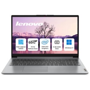 Lenovo IdeaPad 1 15IJL7 Laptop – 15.6" FHD Display, Intel Celeron N4500, 8GB RAM, 256GB SSD, Windows 11, Silver