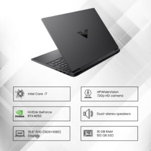 HP Victus 15-FA2317TX Gaming Laptop with 15.6" FHD Display, Intel Core i7-13620H Processor, 16GB RAM, 512GB SSD, NVIDIA GeForce RTX 4050 6GB, Windows 11 Pro, Microsoft Office Professional Lifetime Activated, Bluetooth, Mica Silver