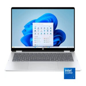 HP OmniBook 5 Flip Laptop, 14" 2K IPS Touch Display, Intel Core 7 Series 1 Processor, 16GB RAM, 512GB SSD, Intel Graphics, English keyboard, Windows 11 Home, Glacier Silver | B86Q7UA#ABA