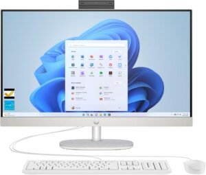 HP 27 inch All-in-One Desktop PC, FHD Touchscreen, Intel Core Ultra 7 255U, 32GB RAM, 1TB SSD, Intel Graphics, Wired Keyboard & Mouse, Windows 11 Pro