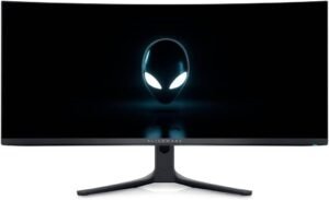 DELL Alienware 32 4K QD-OLED Curved Gaming Monitor, 4K UHD 3840x2160 @ 240Hz, 0.03ms G-to-G, AdaptiveSync & NVIDIA G-Sync, 1Bn Colors, DCI-P3 99% Dolby Vision, DP 1.4  HDMI 2.1, USB-C  AW3225QF