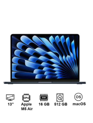 New 2026 MacBook Air MDHE4 13 Inch Display | M5 Air 10-Core CPU 8-Core GPU | 16GB RAM | 512GB SSD | macOS | English Keyboard | International Version | Midnight